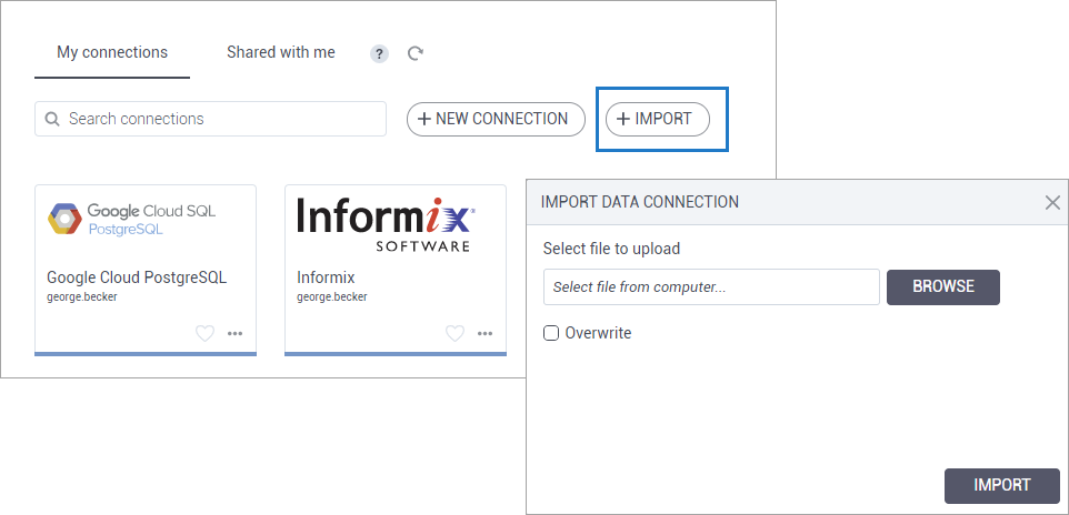 Import data connections