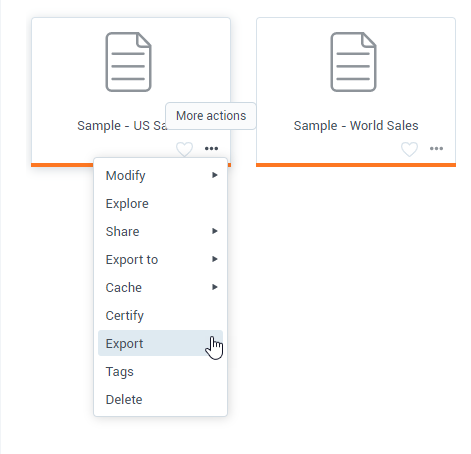 Datasets export and import