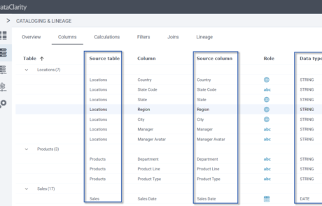 View source table and source column in Cataloging & Lineage