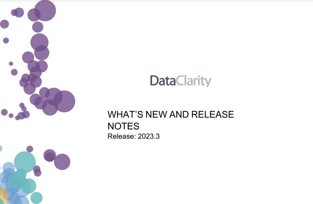 DataClarity 2023.3 Release