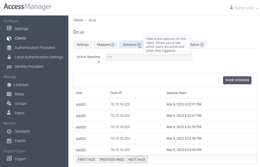 Session Monitoring