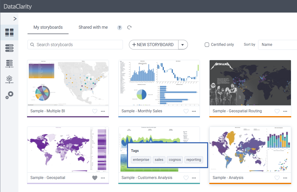 View storyboards description and tags in Tile view